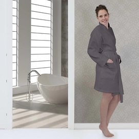 Badjas Heckett & Lane Wafel Kort Dark Gull Grey