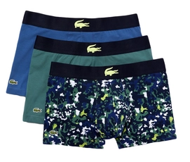 Boxershort Lacoste Men Casual Idaho Green Print Blue (Set van 3)
