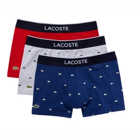 Boxers Lacoste Men Casual Navy Blue / Flamed Grey / Red (Set of 3)-XXL