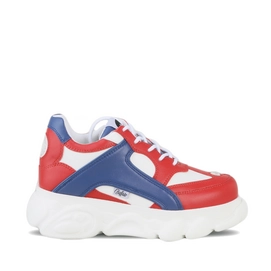 Sneaker Buffalo Colby Red Blue White Imi Leather Imi Suede Textile Leather Damen