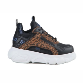 Sneakers Buffalo Women Cld Chai Leopard Black Imi Suede Imi Nappa Vegan-Shoe size 39