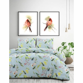 Dekbedovertrek Papillon Birdsong Grey Satijn