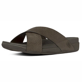 FitFlop Surfer Perf Slide Leather Men Khaki
