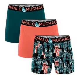 Boxershorts Muchachomalo Boys Camra Print Coral Green (3-delig)