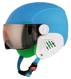 Skihelm Alpina Carat L.E. Visor HM Kids Blue Matt