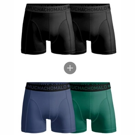 Boxershort Muchachomalo Men Microfiber Black/Black/Blue/Green (4-pack)-L