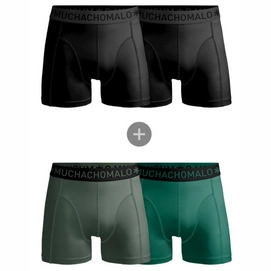 Boxershort Muchachomalo Men Microfiber Black/Black/Green/Green (4-pack)-M