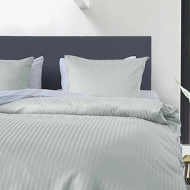 Dekbedovertrek Heckett & Lane Refined Satin Stripe Chalk Blue Satijn