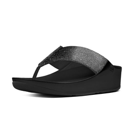 FitFlop Crystall Microfiber Black Silver