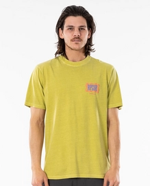 T-Shirt Rip Curl Men Mind Wave Logo Tee Washed Lime