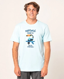 T-Shirt Rip Curl Men Destination Animals SS Light Blue