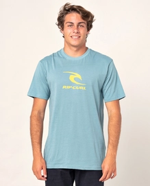 T-Shirt Rip Curl Men Icon Used Tee SS Mid Blue