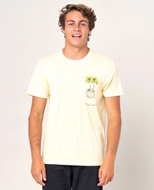 T-Shirt Rip Curl In Da Pocket Tee Pale Yellow Herren