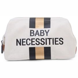 Toilettas Childhome Baby Necessities Canvas Ecru Strepen Zwart Goud