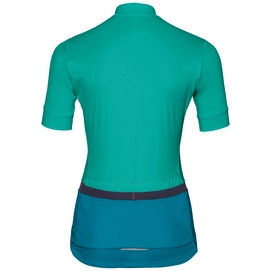 Fietsshirt Odlo Womens Stand-Up Collar S/S Full Zip Fujin Pool Green Crystal Teal