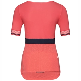 Fietsshirt Odlo Womens Stand-Up Collar S/S 1/2 Zip Ceramicool X Dubarry