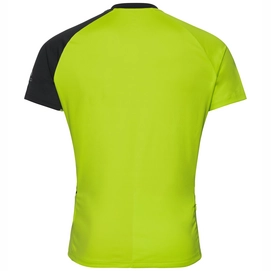 Fietsshirt Odlo Mens Stand-Up Collar S/S 1/2 Zip Morzine Elem Acid Lime Black
