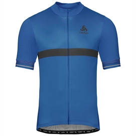 Fahrradshirt Odlo Stand-Up Collar S/S Full Zip Fujin Ceram Nebulas Blue Herren
