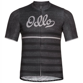 Fahrradshirt Odlo Stand-Up Collar S/S Full Zip Element Odlo Graphite Grey Melange Retro Herren-S