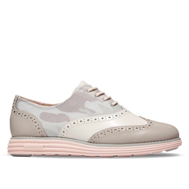 Chaussures à Lacets Cole Haan Women OriginalGrand Wingtip Oxford Grey-Camo Print-Clay Pink-Taille 38
