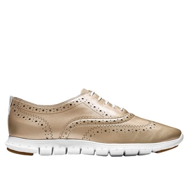Chaussures Cole Haan Zerogrand Wing Oxford Matte Gold Leather White-Taille 43,5