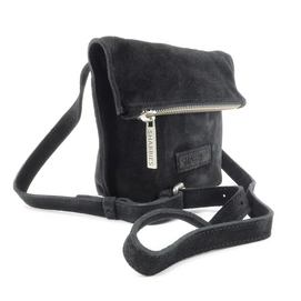 Sac à Bandoulière Shabbies Amsterdam Waxed Suede Black S