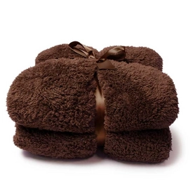 Decke Unique Living Plaid Teddy Bison Brown