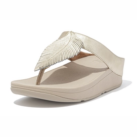 Tongs FitFlop Women Fino Feather Toe-Post Sandals Platino