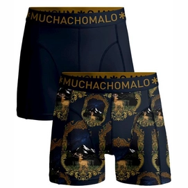 Boxershort Muchachomalo Shorts Herren Print/Solid Print/Blue (2er Set)-S