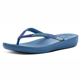 FitFlop Women Iqushion Ombre Sparkle Flip-Flops Sea Blue