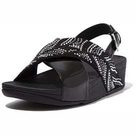 FitFlop Women Lulu Crystal Feather Back-Strap Sandals All Black