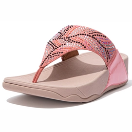 FitFlop Women Lulu Crystal Feather Wide Fit Toe-Post Sandals Soft Pink