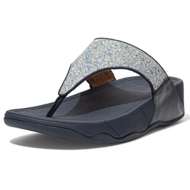 Tongs FitFlop Femme Lulu Glitter Splash Wide Fit Toe-Post Sandals Midnight Navy