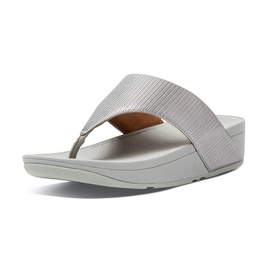 FitFlop Olive Textured Glitz Toe-Post Sandals SIlver Damen-Schuhgröße 40