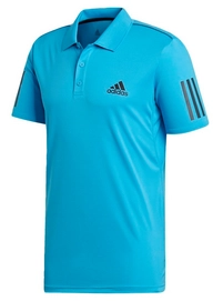 Poloshirt Adidas Club 3 Stripes Shock Cyan Schwarz Herren