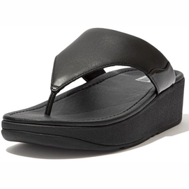 FitFlop Women Myla Leather Toe-Thongs Black