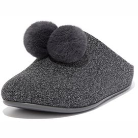 Chaussons FitFlop Women Chrissie Slipper Felt avec Pompon Pewter Grey-Taille 42