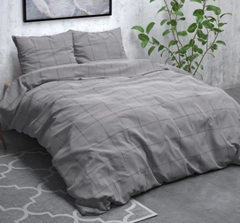 Dekbedovertrek Sleeptime Deep check Grey Flanel