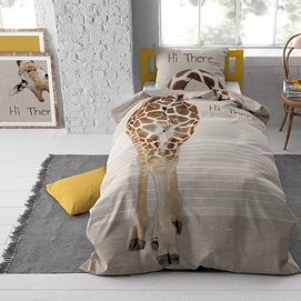 Dekbedovertrek Dreamhouse Hi Giraffe Taupe Katoen