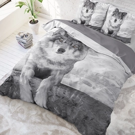 Dekbedovertrek Dreamhouse Wolf Nature Grey Katoen_2