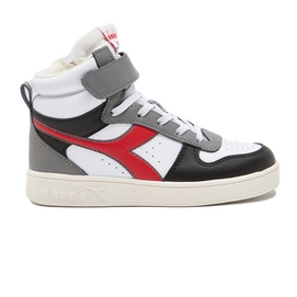Sneaker Diadora Magic Basket Mid Ps White Black Aurora Red Junior-Schuhgröße 35