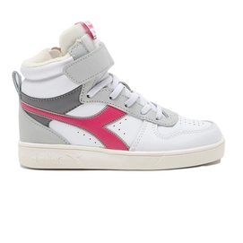 Sneaker Diadora Magic Basket Mid Ps White Frost Grey Raspberry Sorbet Junior-Schuhgröße 29