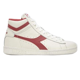 Sneaker Diadora Game L High Waxed Bianco Rosso Peperone Unisex-Schuhgröße 37