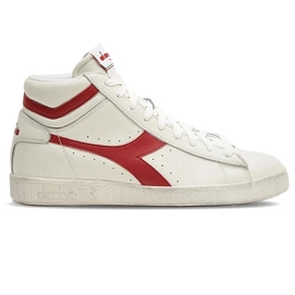 Sneaker Diadora Game L High Waxed Bianco Rosso Peperone Unisex-Schuhgröße 40
