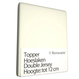 Topper Hoeslaken Romanette Ivoor (Double Jersey)-2-persoons (140/150 x 200/210/220 cm)