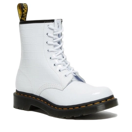 Boots Dr. Martens Women 1460 White Patent Lamper Croc Emboss-Taille 38