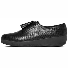 Sneaker FitFlop Classic Tassel Superoxford™ Leather Black Snake Effect