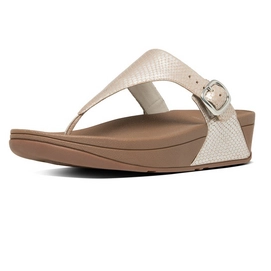 FitFlop The Skinny Leather Snake Silver