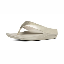 FitFlop Superlight Ringer Toe-Post Metallic Leather Pale Gold