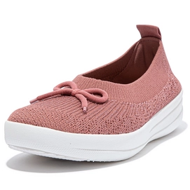 Ballerines FitFlop Women Uberknit Slip On Ballerina With Bow Warm Rose/Rose Gold-Taille 36